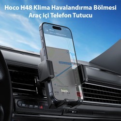Hoco H48 Klima Havalandırma Bölmesi Araç içi Telefon Tutucu (Siyah)
