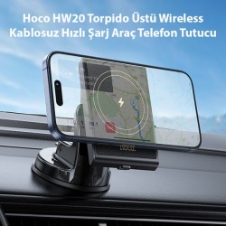 Hoco HW20 Torpido Üstü Wireless Kablosuz Hızlı Şarj Araç Telefon Tutucu (Siyah)