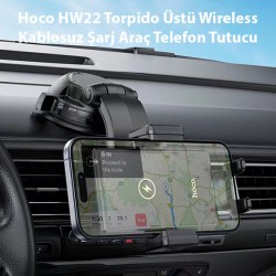 Hoco HW22 Torpido Üstü Wireless Kablosuz Şarj Araç Telefon Tutucu (Siyah)