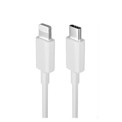 Teknonet TN-DC15 20W PD Plexy 100 Cm Type-C To Lightning Şarj ve Data Kablosu (Beyaz)