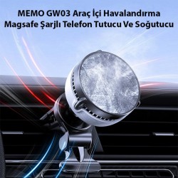 MEMO GW03 Araç İçi Havalandırma Magsafe Şarjlı Telefon Tutucu Ve Soğutucu (Siyah)