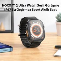 HOCO Y12 Ultra Watch Sesli Görüşme IP67 Su Geçirmez Sport Akıllı Saat (Siyah)