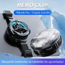 MEMO CX09 Manyetik Cep Telefon Soğutma Fanı Radyatör Soğutucu (Siyah)