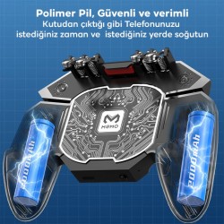MEMO DL100 Altı Parmak Fanlı Hızlı Soğutma 4000mAh Oyun Konsolu Gamepad Radyatör (Siyah)