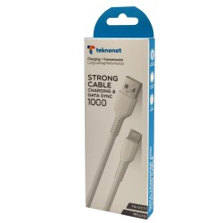 Teknonet TN-DC11 2.4A Plastik 100 Cm Micro Şarj ve Data Kablosu (Beyaz)