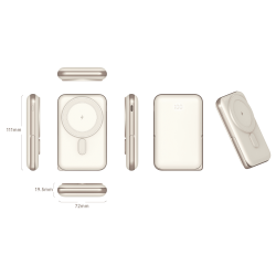 Nettech NT-PW33 15W + 20W PD 10000 MAh Magsafe Powerbank (Krem)