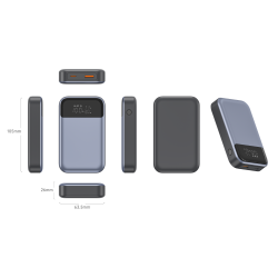 Nettech NT-PW36 PD 30W+ 33W 15W 10000 MAh Taşınabilir Powerbank (Gri) 
