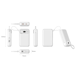 Nettech NT-PW34 20W + 15W PD 15W 10000 MAh Taşınabilir Powerbank (Beyaz) 