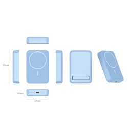 Nettech NT-PW32 15W + 20W PD 10000 MAh Magsafe Powerbank (Mavi)