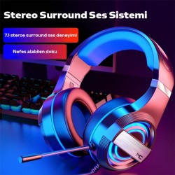 MC Q9 RGB Led Usb 7.1 3.5mm Jack Gaming Oyuncu Kulaklığı Mikrofonlu (Siyah)