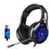 MC N1 LED Işıklı Mikrofonlu USB Kulaküstü Gamer Kulaklığı (Siyah-Mavi)
