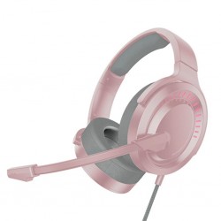 Baseus GAMO D05 Immersive Virtual 3D Işıklı pc Gaming Oyuncu Kulaklığı (Pembe)