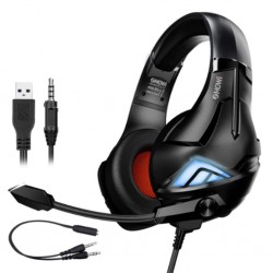 XMOWi R2 Gaming Mikrofonlu RGB Oyuncu Kulaklılığı Gurultu Engelleyici Kulaklik (Siyah-Gri)