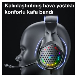 XMOWi R1 Gaming Mikrofonlu RGB Oyuncu Kulaklığı PC- Dizüstü Ve Ps4 (Mavi-Siyah)