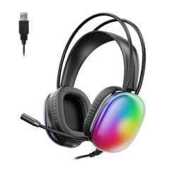 Lecoo HT409 USB Kablolu RGB LED Aydınlatmalı Mikrofonlu Kulak Üstü Gaming Kulaklık (Siyah)