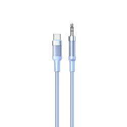 Nettech NT-AC07 Plastik 100 Cm Type-C To Aux Kablosu (Mavi)