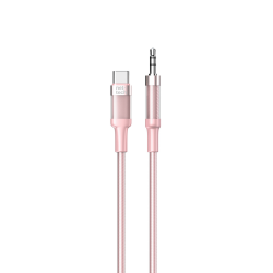 Nettech NT-AC07 Plastik 100 Cm Type-C To Aux Kablosu (Pembe)