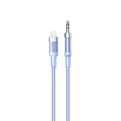 Nettech NT-AC06 Plastik 100 Cm Jack To Lightning Aux Kablo (Mavi)