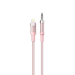 Nettech NT-AC06 Plastik 100 Cm Jack To Lightning Aux Kablo (Pembe)