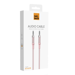 Nettech NT-AC05 3.5mm Plastik 100 Cm Aux Kablo (Pembe)