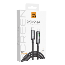 Nettech NT-DC42 60W Plastik 100 Cm Type-C To Type-C Şarj ve Data Kablosu (Siyah)