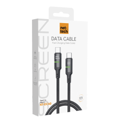 Nettech NT-DC40 60W Plastik 100 Cm Type-C To Type-C Şarj ve Data Kablosu (Siyah)