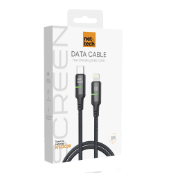 Nettech NT-DC39 30W Plastik 100 Cm Type-C To Lightning Şarj ve Data Kablosu (Siyah)