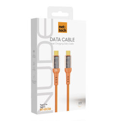 Nettech NT-DC36 60W Plastik 100 Cm Type-C To Type-C Şarj ve Data Kablosu (Turuncu)