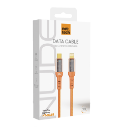 Nettech NT-DC35 30W Plastik 100 Cm Type-C To Lightning Şarj ve Data Kablosu (Turuncu)