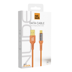 Nettech NT-DC34 18W Plastik 100 Cm USB To Type-C Şarj ve Data Kablosu (Turuncu)