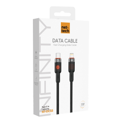 Nettech NT-DC33 30W Plastik 100 Cm Type-C To Lightning Şarj ve Data Kablosu (Siyah)