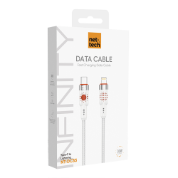 Nettech NT-DC33 30W Plastik 100 Cm Type-C To Lightning Şarj ve Data Kablosu (Beyaz)