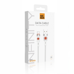 Nettech NT-DC31 18W Plastik 100 Cm USB To Type-C Şarj ve Data Kablosu (Beyaz)