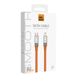 Nettech NT-DC30 30W Plastik 100 Cm Type-C To Lightning Şarj ve Data Kablosu (Turuncu)