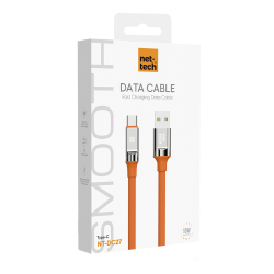 Nettech NT-DC27 18W Plastik 100 Cm Type-C Şarj ve Data Kablosu (Turuncu)