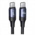 Helt HT-DC15 100W PD İp Örgü 120 Cm Type-C To Type-C Şarj ve Data Kablosu (Siyah)