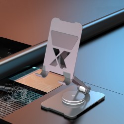 Universal 360 Derece Dönebilen ve Katlanabilen Tablet ve Telefon Standı (Gri)