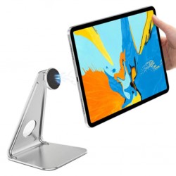 Metal Masa Üstü Standlı Mıknatıslı Tablet Telefon Tutucu (Gri)