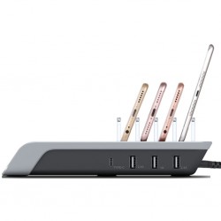 Multiport 10W Wireless Kablosuz Şarj Cihazı Organizer Stand (Siyah)