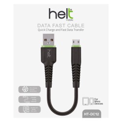 Helt HT-DC12 Plastik 20 Cm USB Şarj ve Data Kablosu (Siyah)