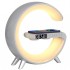 G Shape Kablosuz Şarj Standlı Bluetooth hoparlör RGB Led Gece Lambası (Beyaz)