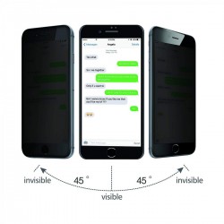iPhone 6 Plus / 6S Plus Uyumlu Privacy Ön Koruma Temperli Hayalet Cam Ekran Koruyucu (Beyaz)