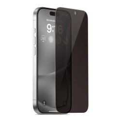 iPhone 16 Pro Uyumlu Privacy Ön Koruma Temperli Hayalet Cam Ekran Koruyucu (Siyah) 
