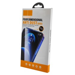 iPhone 11 Pro Max / XS Max Uyumlu Toz Filtreli HD Temperli Cam Ekran Koruyucu (Siyah)