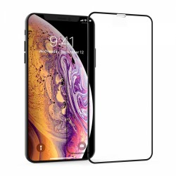 iPhone 11 Pro Max / XS Max Uyumlu Ön Koruma Temperli Cam Ekran Koruyucu (Siyah)