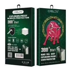 iPhone 11 Pro Max Ön-Arka-Kamera Set Matte Full Body 3in1 Nano Ekran Koruyucu (Siyah)