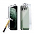 iPhone 11 Pro Max Ön-Arka-Kamera Set Matte Full Body 3in1 Nano Ekran Koruyucu (Siyah)