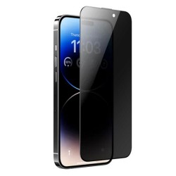 iPhone 12 / 12 Pro Kolay Uygulama Aparatlı Dust Proof Privacy Temperli Hayalet Cam Ekran Koruyucu (Siyah)