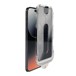 iPhone 12 / 12 Pro Kolay Uygulama Aparatlı Dust Proof Temperli Cam Ekran Koruyucu (Siyah)