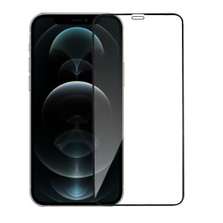 iPhone 12 Mini Uyumlu Toz Filtreli HD Temperli Cam Ekran Koruyucu (Siyah)